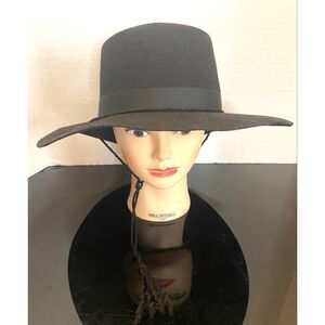 Vintage New York Hat Co. Black 100% Wool Mens Flat Rim WPM 4384 Size Large